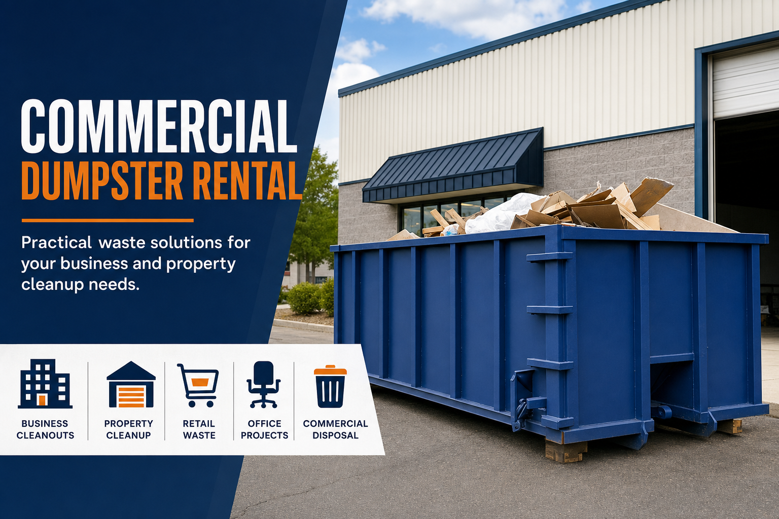 Local commercial dumpster rental information and service options
