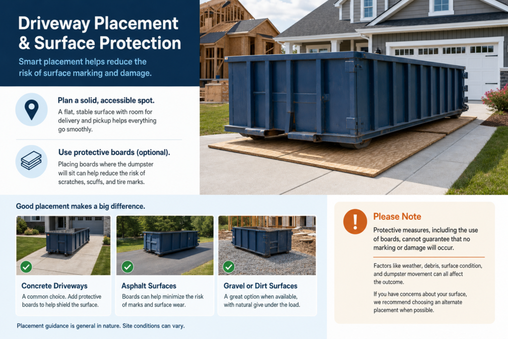 Dumpsterserviceco Dumpster Placement Delivery Guide Surface
