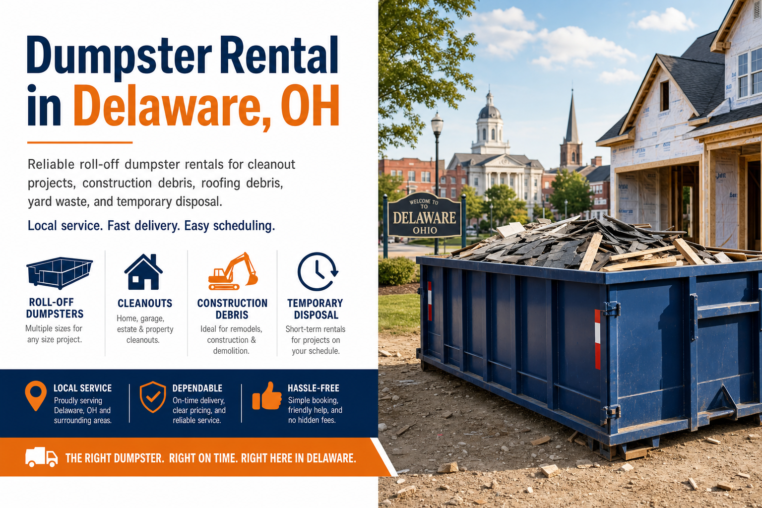 Dumpster Rental in Delaware OH from Dumpster Service Co.
