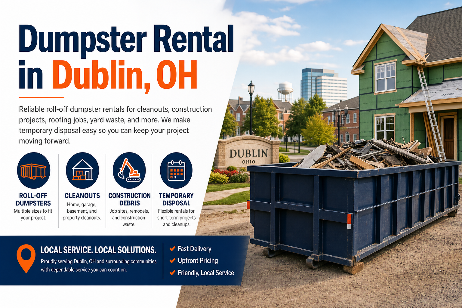 Dumpster Rental in Dublin OH from Dumpster Service Co.