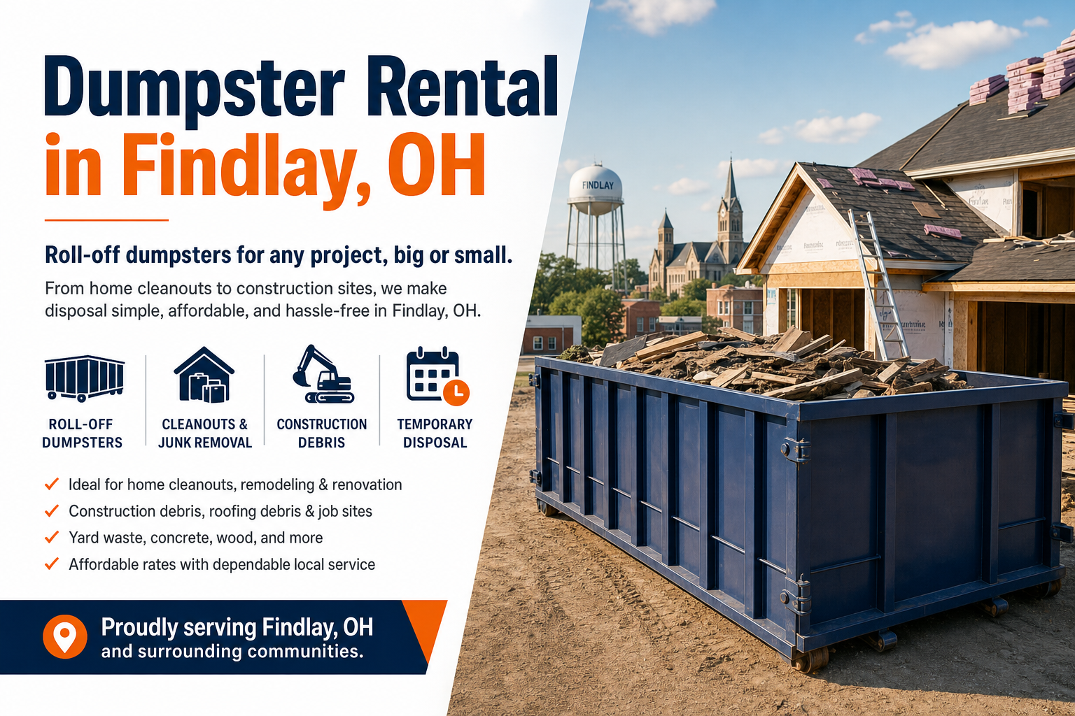 Dumpster Rental in Findlay OH from Dumpster Service Co.