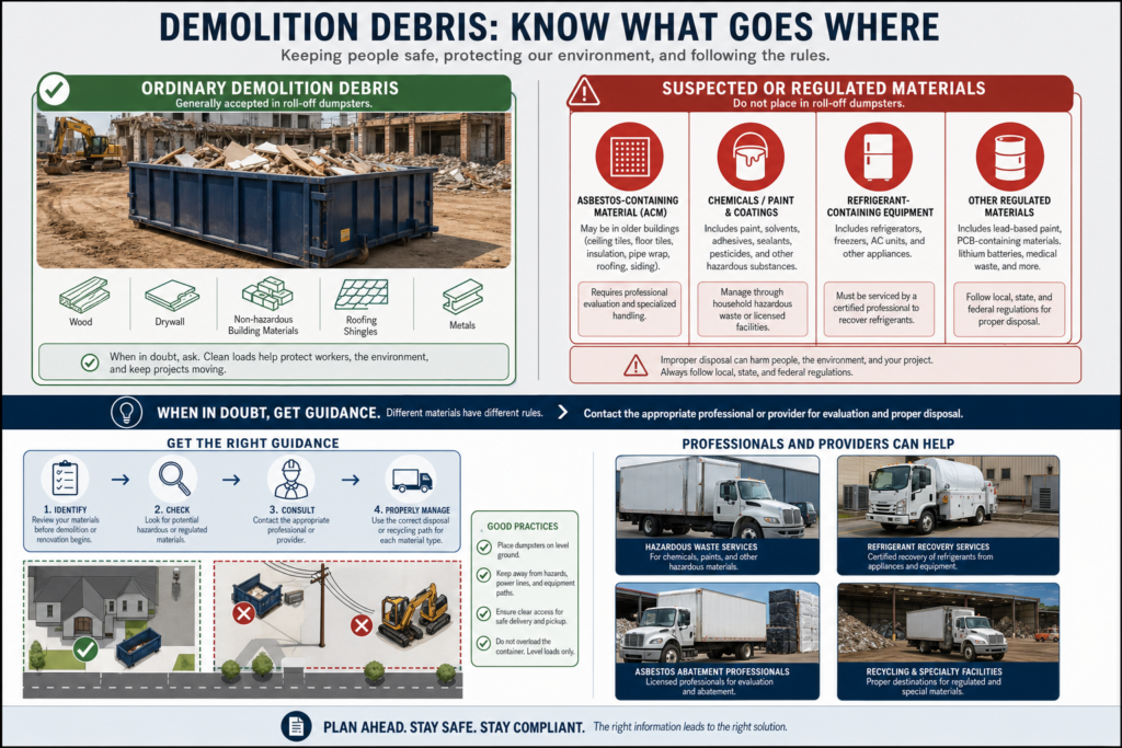 Dumpsterserviceco Dumpster Rental For Demolition Special Materials