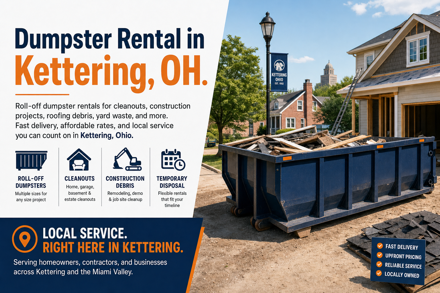 Dumpster Rental in Kettering OH from Dumpster Service Co.