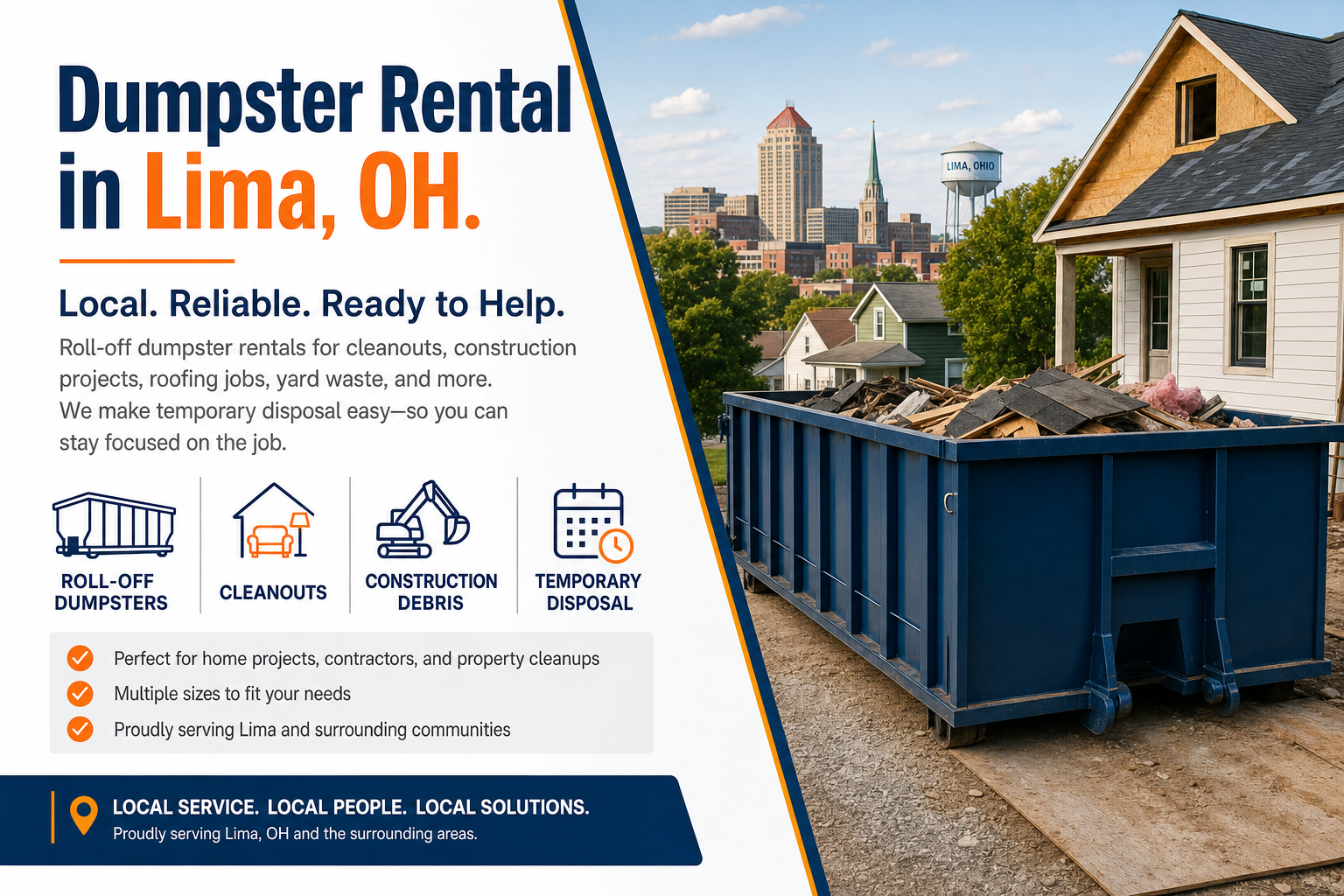 Dumpster Rental in Lima OH from Dumpster Service Co.