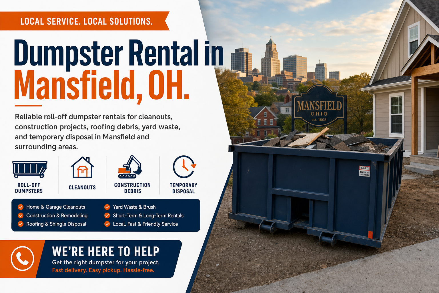 Dumpster Rental in Mansfield OH from Dumpster Service Co.