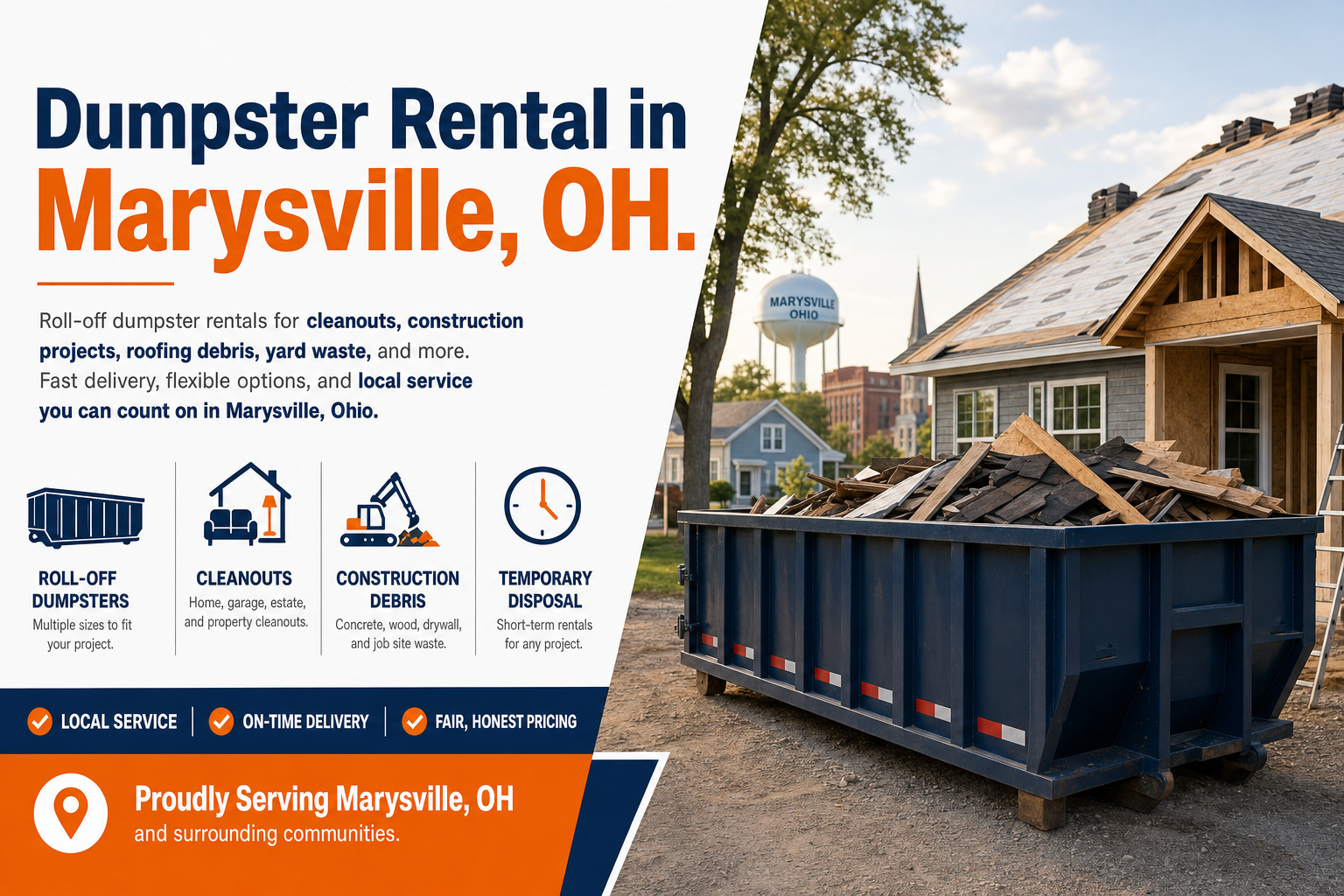 Dumpster Rental in Marysville OH from Dumpster Service Co.