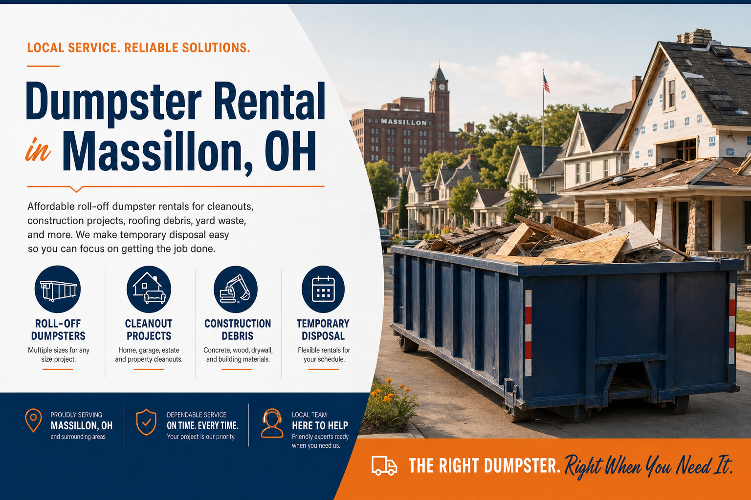 Dumpster Rental in Massillon OH from Dumpster Service Co.