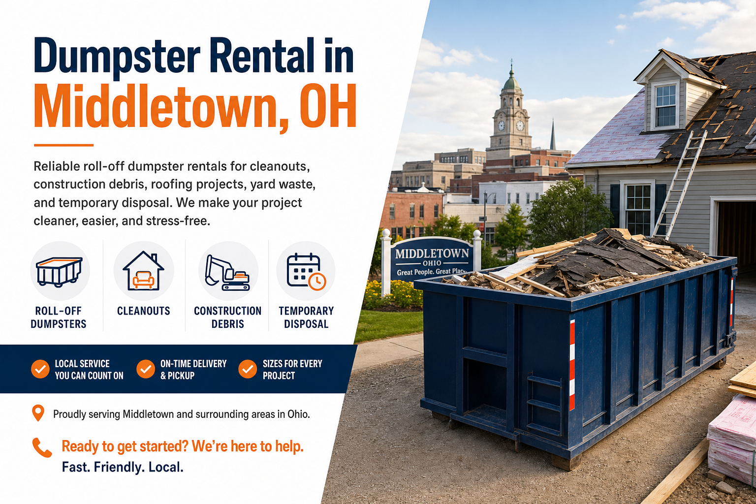 Dumpster Rental in Middletown OH from Dumpster Service Co.
