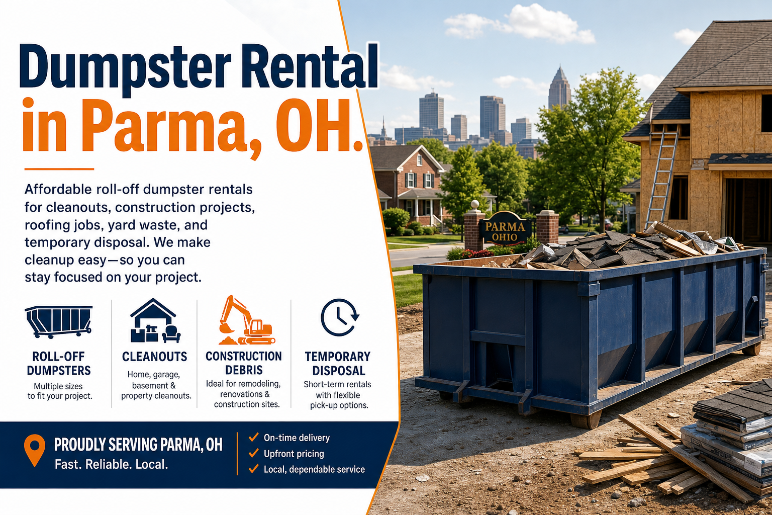 Dumpster Rental in Parma OH from Dumpster Service Co.
