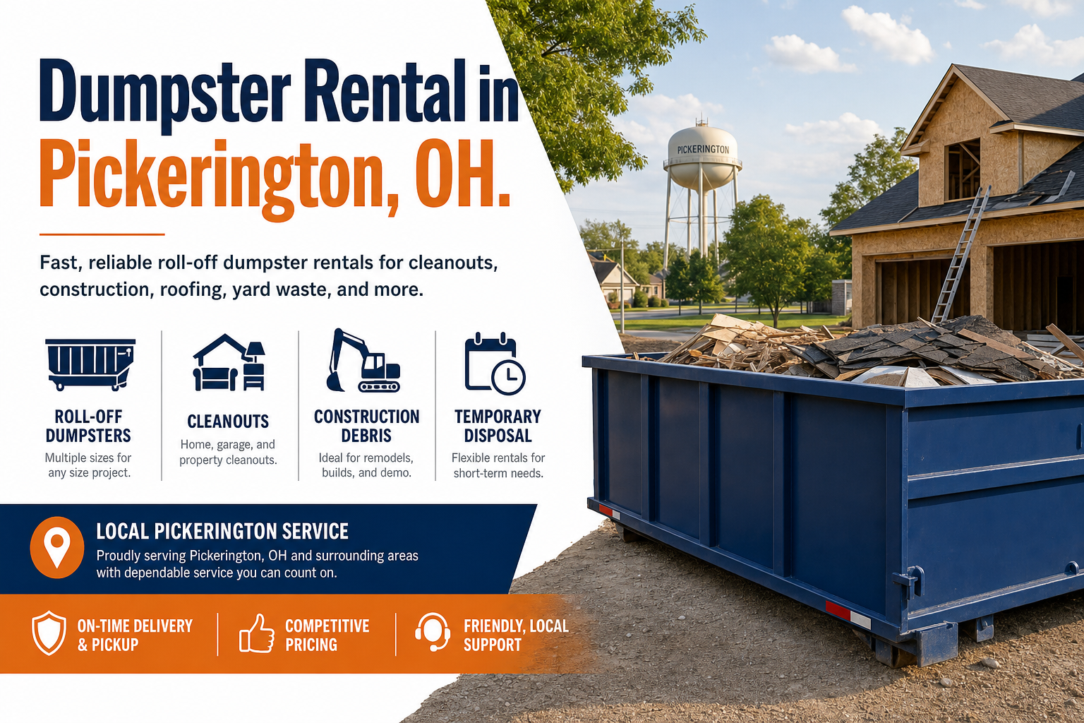 Dumpster Rental in Pickerington OH from Dumpster Service Co.