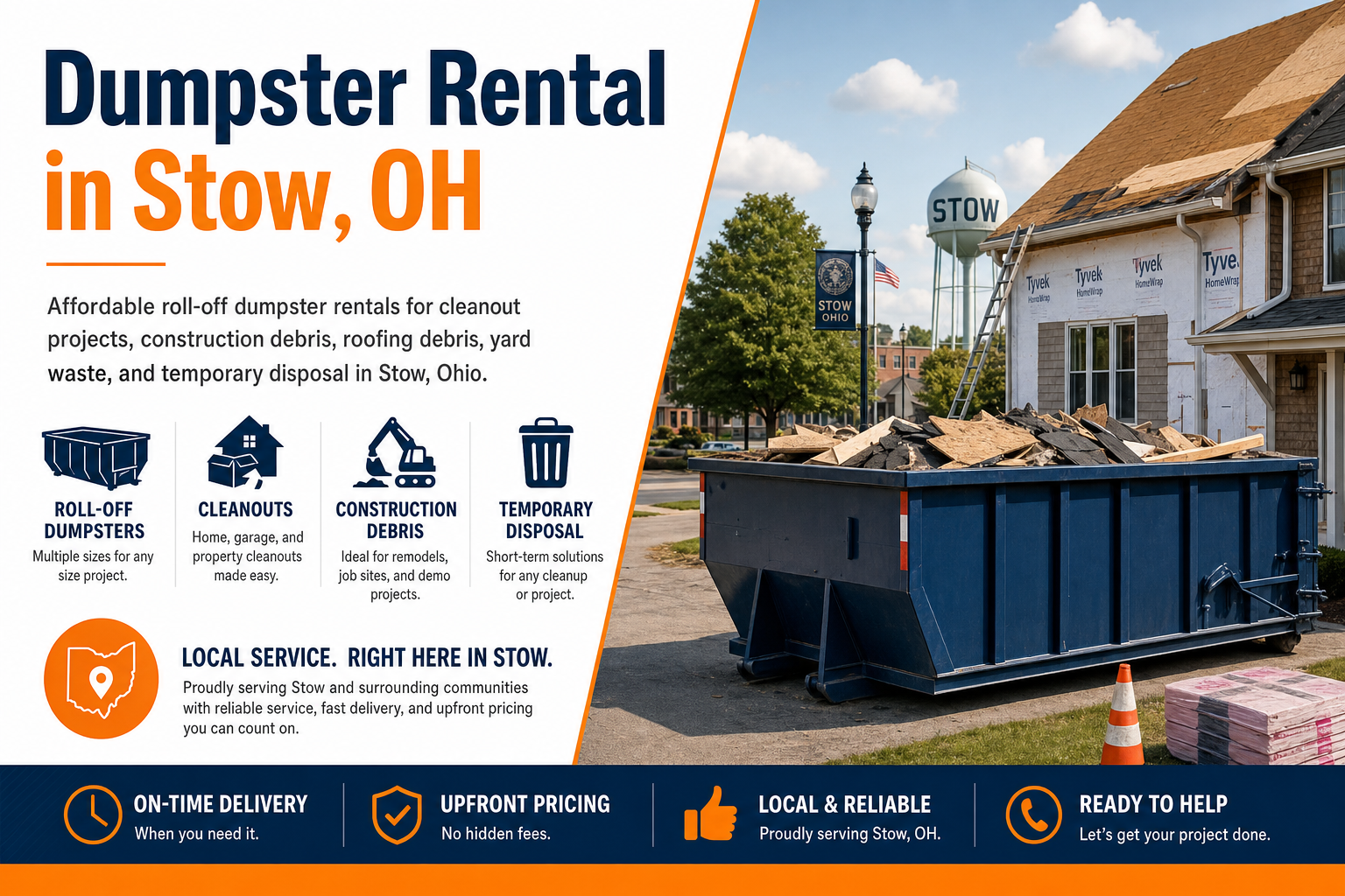 Dumpster Rental in Stow OH from Dumpster Service Co.