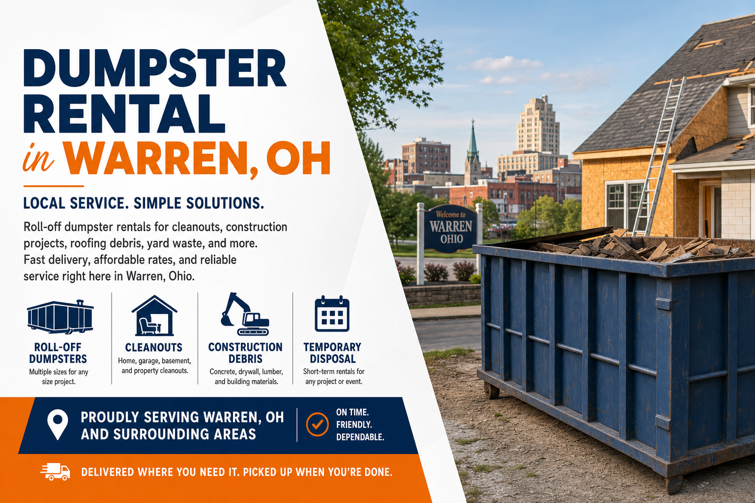 Dumpster Rental in Warren OH from Dumpster Service Co.