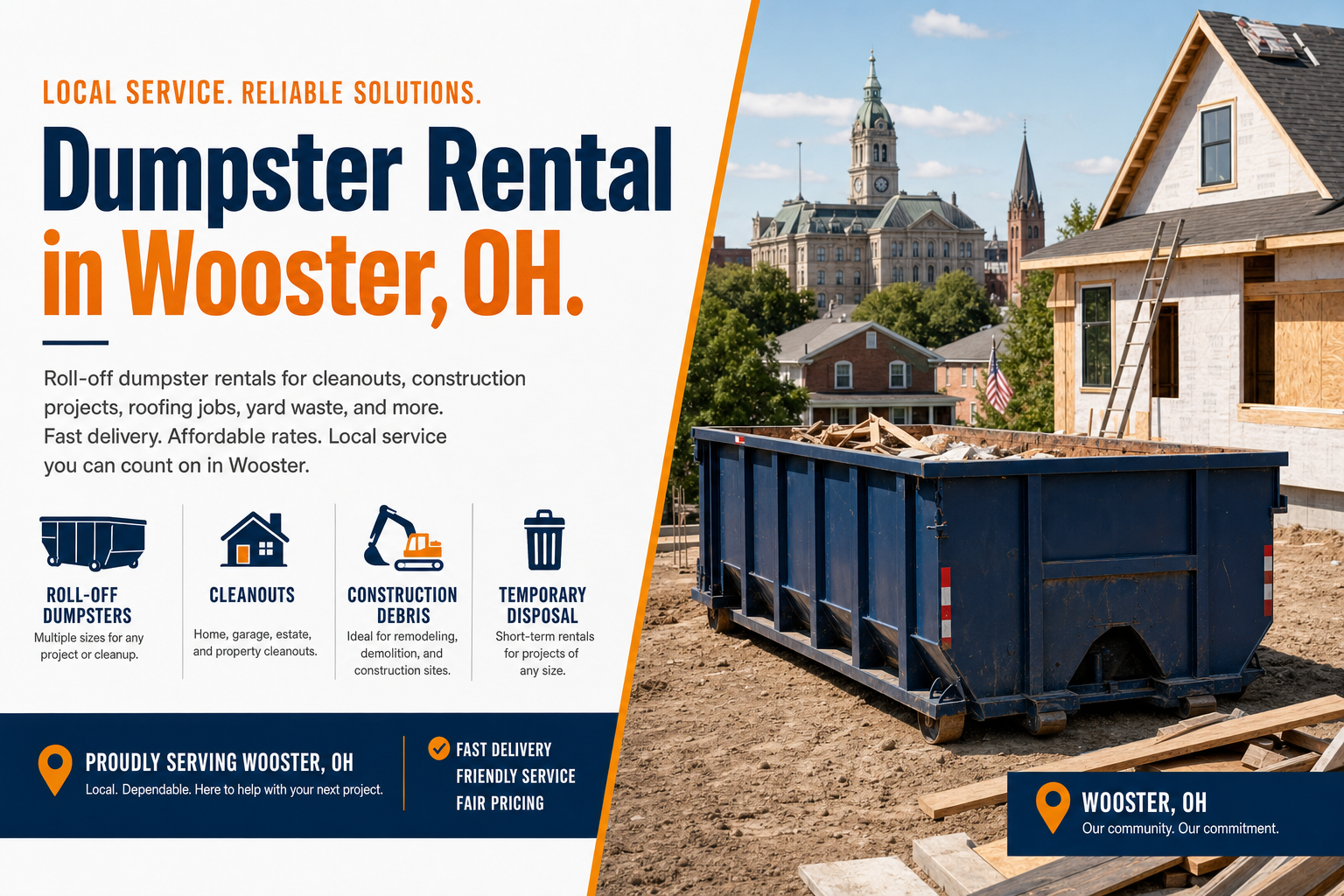 Dumpster Rental in Wooster OH from Dumpster Service Co.