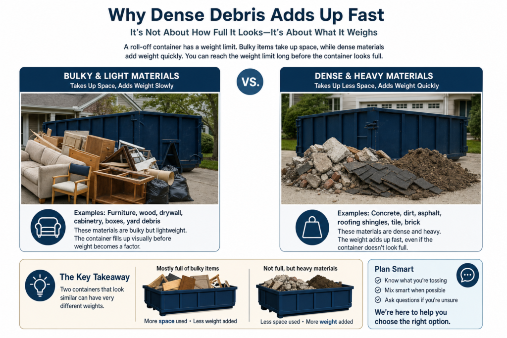 Dumpsterserviceco How Much Weight Can A Dumpster Hold Dense