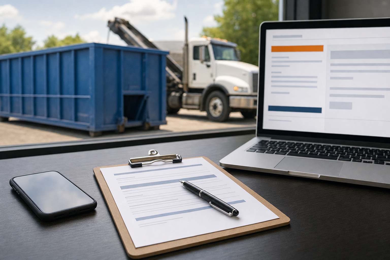 Dumpster Service Co referral disclosure and dumpster rental provider information