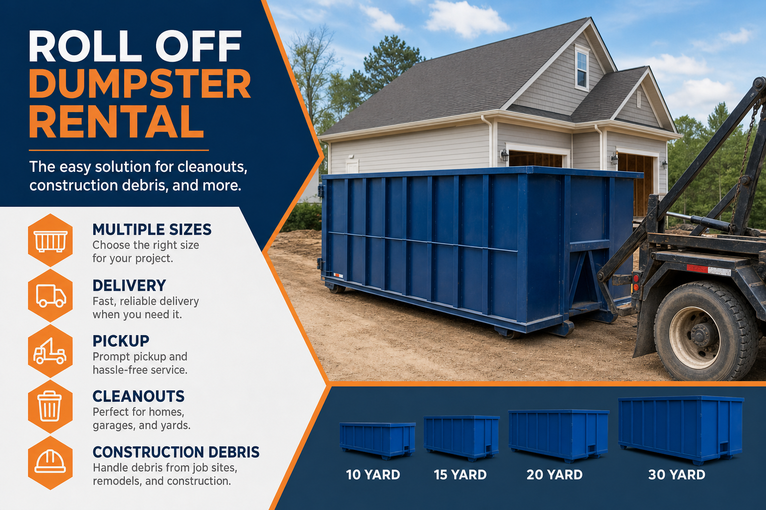 Local roll-off dumpster rental information and service options