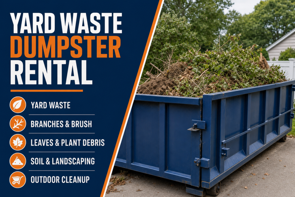 Yard Waste Dumpster Rental sidebar image for dumpster rental information and project cleanup help